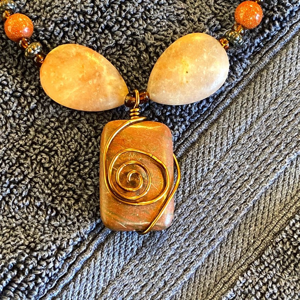 Two Wire Wrapped Stone Necklaces